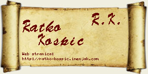 Ratko Košpić vizit kartica